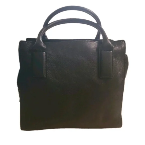 Michael Kors Black Leather Leopard Haircalf Satchel with Long Crossbody Strap - Picture 2 of 16